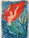  3:4 absurd_res corditati eyes_closed female hair hi_res humanoid marine merfolk nipples red_hair sea solo water 