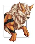  2020 ambiguous_gender arcanine black_nose canid canine claws fangs feral fur hi_res mammal nintendo pok&eacute;mon pok&eacute;mon_(species) running simple_background sneepy solo video_games white_background white_body white_claws white_fur 