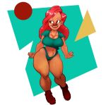  2020 anthro big_breasts breasts canid canine canis clothing disney domestic_dog female goof_troop hair mammal midriff panties red_hair roxanne_(goof_troop) solo thick_thighs underwear vaaan wide_hips 