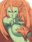  blanka breasts chest_hair fumio_(rsqkr) genderswap genderswap_(mtf) green_skin large_breasts orange_hair solo street_fighter 