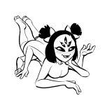  1:1 3_fingers 3_toes 5_eyes 6_arms accessory anthro arachnid arthropod black_and_white blush breasts fangs female fingers hair_accessory hair_bow hair_ribbon hi_res looking_at_viewer lying monochrome muffet multi_arm multi_eye multi_limb non-mammal_breasts noseless nude on_front open_mouth open_smile ribbons simple_background sketch smile soles solo spider steeckykees toes undertale video_games white_background 