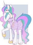  butt cutie_mark ear_piercing ear_ring equid female friendship_is_magic hi_res horn lulubell mammal my_little_pony piercing princess_celestia_(mlp) solo taur winged_unicorn wings 