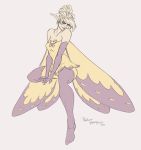  blush breasts cleavage clothed clothing digital_media_(artwork) fairy female hair hi_res humanoid_pointy_ears insect_wings phathusa signature simple_background sitting smile solo wings 