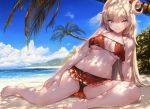  akai_haato akasaai beach bikini hololive navel swimsuit tree 