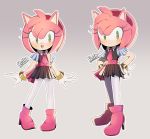  2020 accessory alternate_costume amy_rose anthro clothing eulipotyphlan female footwear gloves hair_accessory hairband handwear hedgehog hi_res mammal open_mouth open_smile pose rellyia signature simple_background smile sonic_the_hedgehog_(series) video_games 