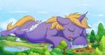  2020 absurd_res campsite city duo equid equine eyes_closed fan_character hi_res macro mammal my_little_pony open_mouth outside scenery sleeping tree tsitra360 