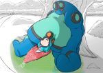  amphibian anthro big_penis blue_body blueblu bodily_fluids cum cum_in_ass cum_inside cum_on_face cum_on_ground cum_string duo fainted frog genital_fluids genitals green_body hair hi_res huge_penis male male/male nintendo obese overweight palpitoad penis pok&eacute;mon pok&eacute;mon_(species) red_hair seismitoad shiny_pok&eacute;mon simple_background simple_shading size_difference slightly_chubby tired video_games 
