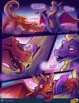  &lt;3 &lt;3_eyes activision anus blush bodily_fluids covering covering_self dragon drooling duo english_text feral flame_(spyro) genitals hi_res licking male male/male monsterfuzz penis penis_tip playful presenting purple_penis quadruped raised_tail saliva shy slit sniffing sparkles spyro spyro_the_dragon teeth_showing text tongue tongue_out video_games yellow_penis 