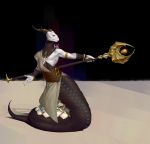  anthro botak hi_res horn horn_ring humanoid jewelry male naga reptile scalie serpentine snake solo staff weapon white_body yellow_eyes 