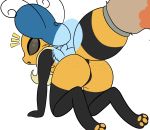  antennae_(anatomy) anthro arthropod bee bug_fables butt clothing female freckles fur hat headgear headwear hi_res hymenopteran insect insect_wings janue_(bug_fables) larrykitty nude paws presenting presenting_hindquarters simple_background solo video_games wings 