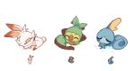  bunny charamells closed_eyes commentary creature english_commentary facing_viewer full_body gen_8_pokemon lying monkey no_humans on_stomach pixel_art pokemon pokemon_(creature) scorbunny simple_background sleeping sobble sprite starter_pokemon starter_pokemon_trio white_background 