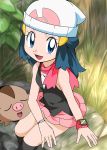  1girl beanie blue_eyes blue_hair character_request hainchu hair_ornament hat hikari_(pokemon) long_hair looking_at_viewer open_mouth panties pokemon pokemon_(anime) pokemon_dppt_(anime) scarf smile solo underwear watch white_panties 