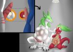  anthro bastiel bodily_fluids cum cum_inflation dragon egg egg_bulge egg_inflation ejaculation genital_fluids group inflation intersex kobold male male/male maleherm portal_ring portal_sex sergal synth_(vader-san) 