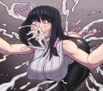  1girl ahegao asura_(asurauser) bent_over black_legwear bouncing_breasts breasts clothed_sex commission covered_nipples cum cum_in_mouth cum_on_ass doggystyle excessive_cum eyebrows_visible_through_hair fucked_silly heart heart-shaped_pupils hime_cut hyuuga_hinata long_hair naruto naruto_(series) no_panties open_mouth overflow pantyhose ribbed_sweater rolling_eyes sex skindentation sleeveless solo_focus sweater symbol-shaped_pupils thick_thighs thighs tongue tongue_out torn_clothes torn_legwear vomiting_cum 