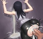  1boy 1girl against_wall anal ass ass_focus asura_(asurauser) black_hair breasts clothed_female_nude_male clothed_sex cum cum_in_ass dark_penis disembodied_penis doggystyle excessive_cum from_behind huge_penis hyuuga_hinata large_breasts long_hair naruto naruto_(series) no_panties nude overflow pantyhose penis ribbed_sweater sex sleeveless solo_focus sweater thick_thighs thighs torn_clothes torn_legwear trembling uncensored vomiting_cum 