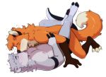  &lt;3 alpha_channel anthro blush canid canine duo eyes_closed fox french_kissing kissing kyrosh lutrine lying male male/male mammal missionary_position mustelid nipples on_back sex 