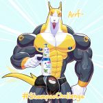  1:1 abs absurd_res biceps big_muscles black_body black_fur boltund bulge canid canine clothing fur hi_res male mammal muscular muscular_male nintendo nipples pecs pok&eacute;mon pok&eacute;mon_(species) shampoo shampoo_challenge solo tongue tongue_out underwear video_games white_body white_fur wolfiecanem yellow_body yellow_fur 