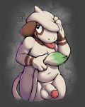  4:5 anthro balls blush genitals hi_res humanoid_genitalia humanoid_penis looking_at_viewer male navel nintendo nude penis pok&eacute;mon pok&eacute;mon_(species) smeargle solo tongue tongue_out video_games zi_ran 