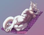  2020 anthro breasts conditional_dnp dragon female fin genitals horn nakoo nude paws pussy ring scalie solo white_body 