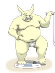  2012 3:4 anthro belly bulge clothing facial_hair humanoid_hands kemono lagomorph leporid male mammal moobs mustache navel nipples overweight overweight_male rabbit simple_background solo underwear white_background yanaka 