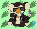  2020 animal_crossing anthro anus balls biped bunnybara butt chibi erection eugene_(animal_crossing) eyewear genitals hi_res humanoid_genitalia humanoid_penis koala male mammal marsupial nintendo penis solo sunglasses video_games vombatiform 