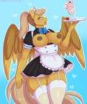  anthro big_breasts bow breasts casual_exposure clothing dessert equid equine exposed_breasts female food fruit garter_straps genitals ice_cream kitsunewaffles-chan legwear maid_uniform mammal my_little_pony nipples no_underwear plant pussy solo strawberry thigh_highs uniform 