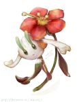  banned_artist commentary_request creature dated floette floette_(red) flower full_body gen_6_pokemon green_eyes holding holding_flower no_humans pokemon pokemon_(creature) signature simple_background solo suiiro white_background 
