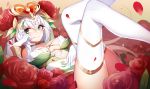  flowers gloves long_hair nanoless rose tagme_(character) thighhighs twintails white_hair 