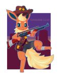  alpha_channel anthro clothing cowboy eeveelution female flareon frigadae gun hat headgear headwear nintendo pok&eacute;mon pok&eacute;mon_(species) ranged_weapon rifle solo video_games weapon 