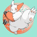  1:1 2009 anthro belly fur kemono nintendo overweight pok&eacute;mon pok&eacute;mon_(species) red_body red_fur simple_background solo video_games white_body white_fur yuzpoco zangoose zangoose_day 