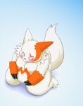  2008 anthro belly biped blush fur kemono manya nintendo orange_body orange_fur overweight pok&eacute;mon pok&eacute;mon_(species) simple_background solo video_games white_body white_fur zangoose 