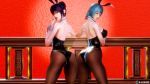  2girls 3d ass breasts bunnysuit female glasses highres honey_select illusion_soft multiple_girls oppai_sophie 