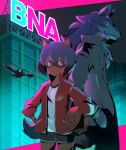  2020 absurd_res ambiguous_gender anthro ball basketball_(ball) blue_body blue_eyes blue_fur blue_hair brand_new_animal brown_body brown_fur canid canine canis clothed clothing collar female fingers fluffy fluffy_tail fur group hair hi_res jacket male mammal mattya michiru_kagemori pink_eyes portrait raccoon_dog shirou_ogami short_hair smile studio_trigger tanuki three-quarter_portrait topwear white_body wolf 