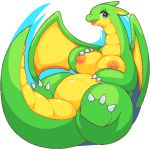  1:1 2020 aliasing anthro blue_eyes blush breasts claws dragon dragon_wings ears_down female full-length_portrait green_body low_res nipples pivoted_ears portrait scalie simple_background solo takiune_(pixiv) white_background wings yellow_body yellow_skin 