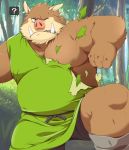  2019 ? anthro belly brown_body brown_fur chizu clothing dragon_quest fur humanoid_hands kemono male mammal moobs nipples orc_(dragon_quest) outside overweight overweight_male robe solo square_enix suid suina sus_(pig) underwear video_games wild_boar 