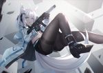  animal_ears f_(milfaaaaa) gun original pantyhose tail weapon 