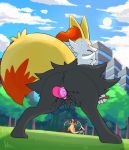  2020 absurd_res anthro anus black_body black_fur blush bodily_fluids braixen butt canid canine charizard cloud day dipstick_tail faceless_male female fur genital_fluids genitals grass group hi_res inner_ear_fluff male male/female mammal multicolored_body multicolored_fur multicolored_tail nintendo nude orange_body orange_eyes orange_fur outside penetration pok&eacute;mon pok&eacute;mon_(species) pussy pussy_juice sky slyvern solo_focus sun sweat tree tuft vaginal vaginal_penetration video_games white_body white_fur yellow_body yellow_fur 