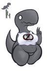  alpha_channel anthro bottomless breasts clothed clothing dinosaur dinosaur_(google_chrome) female google google_chrome grey_body hi_res reptile scalie shirt short_stack tagme thick_thighs topwear vagoncho 
