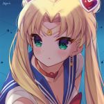  :t akai_haato bishoujo_senshi_sailor_moon blonde_hair blush breasts choker cleavage cosplay dress earrings green_eyes haaton_(haato_channel) hair_intakes hair_ornament headband heart heart_hair_ornament hololive jewelry neps-l sailor_dress sailor_moon sailor_moon_(cosplay) sailor_moon_redraw_challenge shadow sweat twintails virtual_youtuber 