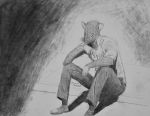  2019 anthro beau_dujardin biped bottomwear cigarette clothed clothing eyes_closed footwear graphite_(artwork) greyscale jeans legwear lonely male mammal monochrome murid murine outside pants rat rodent sejantlamb shirt shoes short_fur sidewalk simple_background sitting smoking socks solo topwear traditional_media_(artwork) whiskers white_clothing white_hands white_shirt white_topwear 