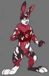  anthro binturongboy clothing exposed_wiring hare hi_res lagomorph leporid male mammal rabbit snowshoe_hare solo torn_clothing transformation wild_kratts wire 