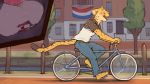  16:9 2020 anthro balls barefoot bicycle biped black_body black_eyebrows black_fur black_hair black_spots black_tail blue_eyes bottomwear building canid canine cheetah clothed clothing cutaway detailed_background digital_media_(artwork) duo dutch_flag eyebrows felid feline flag fox fully_clothed fur genitals green_eyes grey_bottomwear grey_clothing grey_pants hair hi_res jeans long_tail male male/male mammal micro multicolored_body multicolored_fur multicolored_tail nommz open_mouth pants penis pink_nose pink_penis red_body red_fur shirt signature size_difference spots spotted_body spotted_fur spotted_tail tan_body tan_fur teeth topwear tree two_tone_tail white_balls widescreen yellow_body yellow_fur yellow_tail 