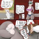  albinefox anal anal_penetration anthro anthro_on_anthro big_breasts big_butt bodily_fluids breasts bulge butt canid canine canis clothed clothing comic cum cum_in_pussy cum_inside disney fan_character female forced fox genital_fluids hi_res humor instant_loss_2koma leash lutrine male male/female mammal marshmallow_(albinefox) mustelid penetration rape simple_background size_difference skimpy tears under_boob vaginal vaginal_penetration wolf zootopia 