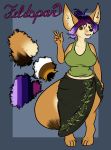  abstract_background breasts canid canine female fennec fox halcy0n hi_res mammal model_sheet short_stack solo 