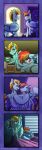  absurd_res amber_eyes awake bed blush bodily_fluids comic drunk equid equine feral friendship_is_magic furniture hi_res inuhoshi-to-darkpen lightning_dust_(mlp) mammal my_little_pony pegasus purple_eyes quadruped rainbow_dash_(mlp) story story_in_description substance_intoxication tears wings 