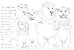  anthro asthexiancal bodily_fluids collar crying english_text eyes_closed father_of_the_pride felid female fur group hair lion male mammal nude pantherine tears text 