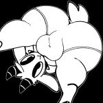  2020 anthro ball_bulge big_butt black_background bovid bulge butt caprine clothing collar goat horn male mammal monochrome simple_background solo spiked_collar spikes squishy_(artist) thick_thighs underwear upside_down 
