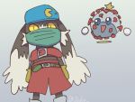  4:3 anthro belt boke_(artist) clothing collar covid-19_pandemic domestic_cat face_mask felid feline felis gloves handwear hat headgear headwear huepow klonoa klonoa_(series) long_ears male mammal simple_background video_games yellow_eyes 