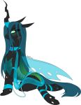  arthropod blush changeling choker female feral friendship_is_magic green_eyes hi_res jewelry my_little_pony mythpony necklace queen_chrysalis_(mlp) solo translucent 