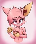  anthro big_breasts blush breast_grab breasts chest_fur clothed clothing female hand_on_breast hi_res jamoart mathilda_(jamoart) nude solo topless 